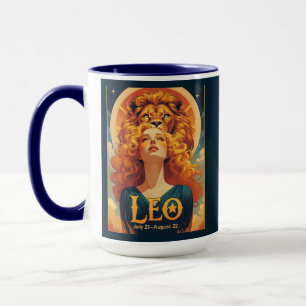 Caneca Leão de julho Astrologia de Aniversário do Zodiac