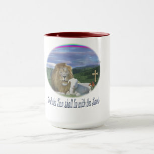 Caneca Leão e o cordeiro cristão