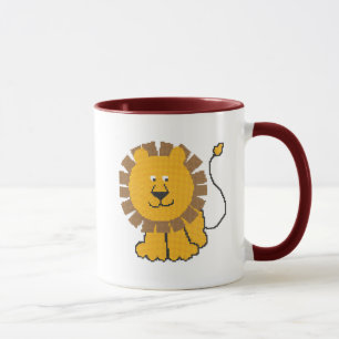 Caneca Leão engraçado dos desenhos animados do ponto de
