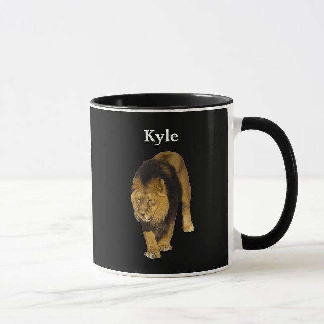 Caneca Leão Personalizado a Preto (Direita)