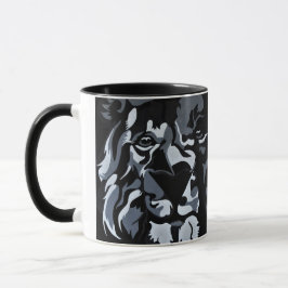 Caneca Leão preto e branco