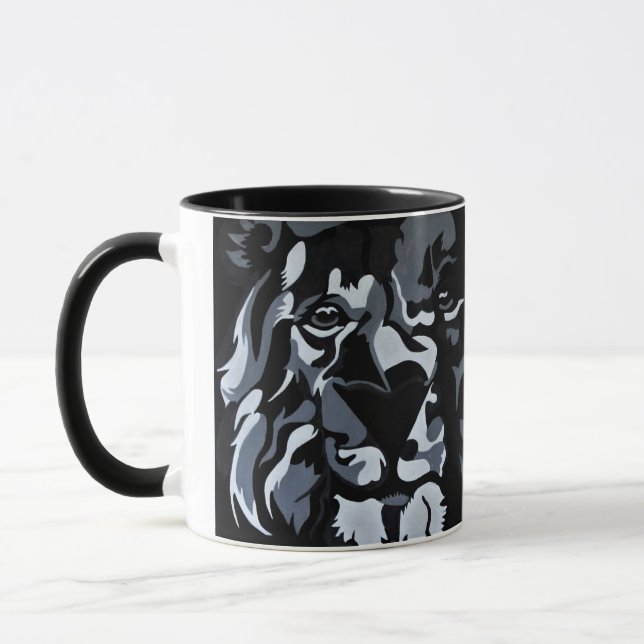 Caneca Leão preto e branco (Esquerda)