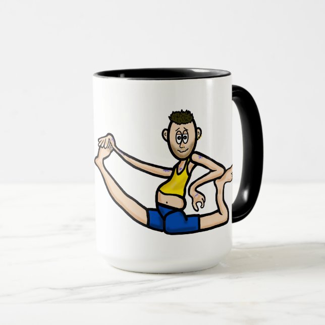 Caneca Legal engraçado, homem Yoga Mug (Frente Esquerda)