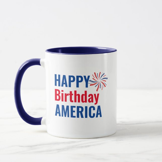 Caneca Legal Feliz Aniversário América 4 de julho EUA Pat (Esquerda)