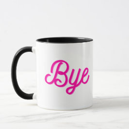 Caneca Legal Gato Engraçado Com Tchau De Texto Rosa