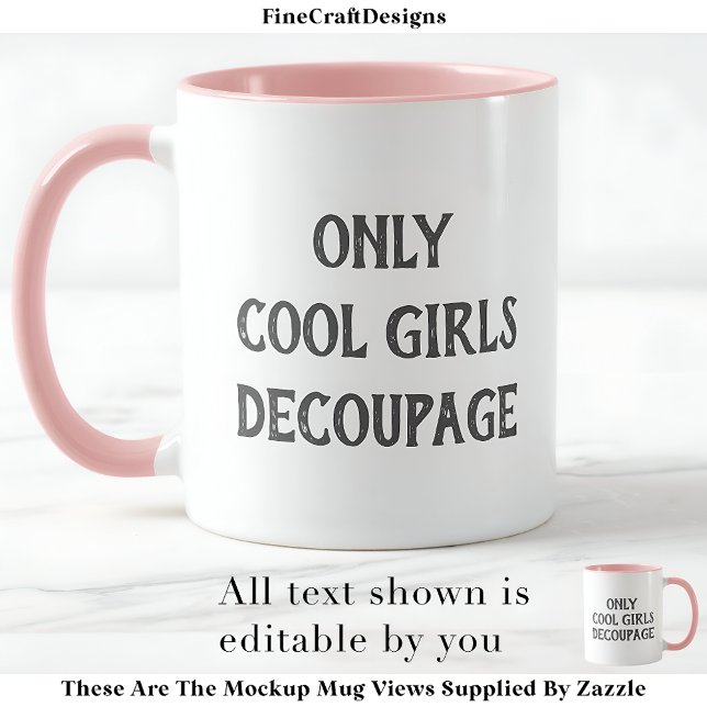 Caneca Legal Girls Decoupage Texto Personalizado PG02 Art (Criador carregado)