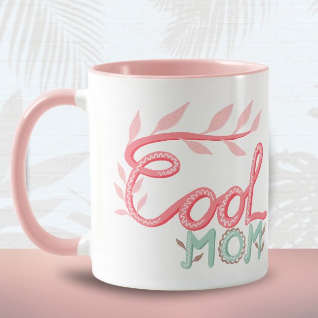 Caneca Legal rosa Mão Mãezinha Que Inscreve o Dia da Mãe (Criador carregado)