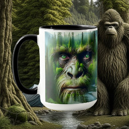 Caneca Legal Sasquatch na floresta