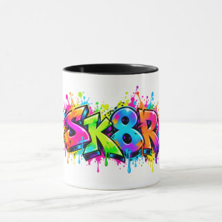 Caneca Legal Sk8r Graffiti Colorido Para Skatista