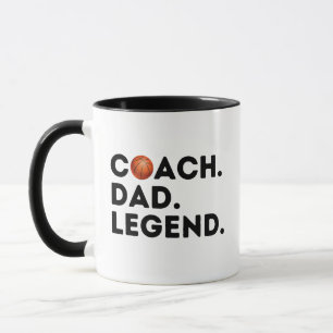 Caneca Legenda de Pai de treinador de basquete