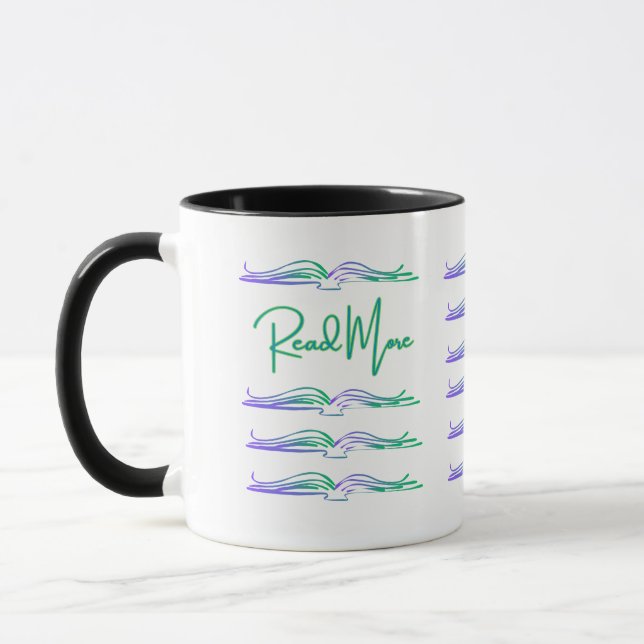 Caneca Leia mais em Verde e Azul (Esquerda)