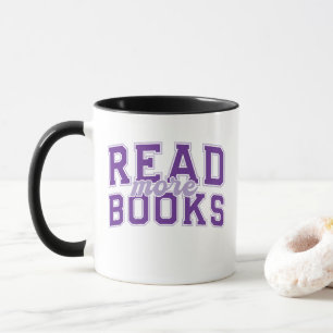 Caneca Leia Mais Livros Roxo Varsity Leitores Livros