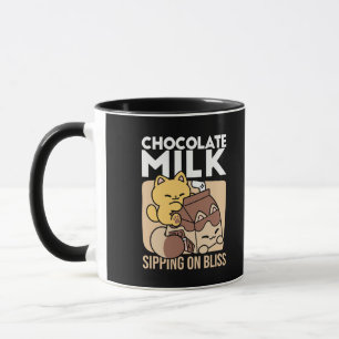 Caneca Leite de Chocolate Bebendo Felicidade – Comida de