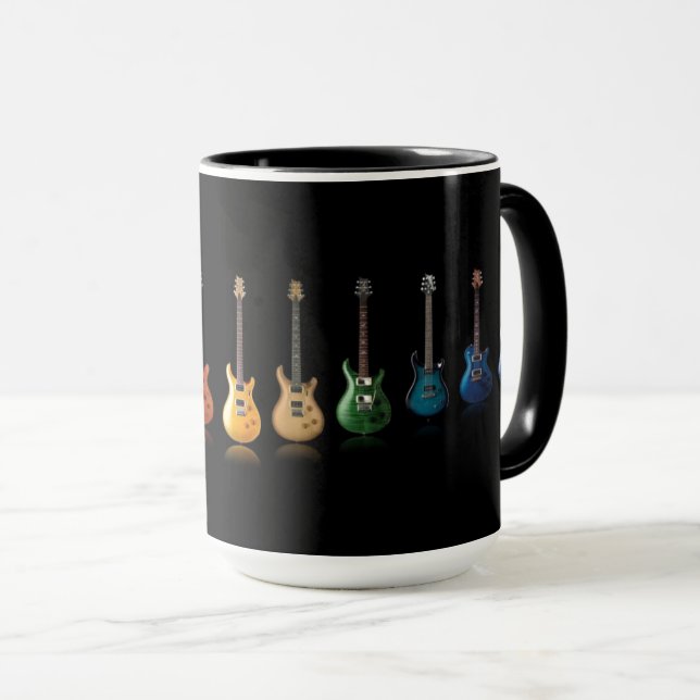 Caneca Leitor Colorido De Violão Musical Lover Mug (Frente Esquerda)