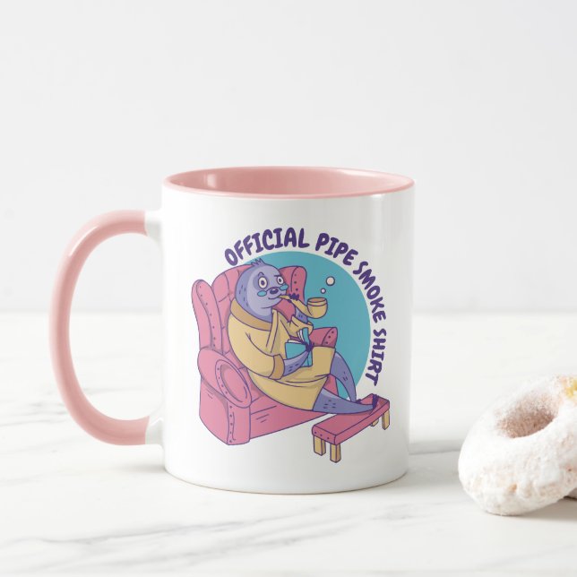 CANECA LEITURA OFICIAL DE CAMISA DE CAMISA LENTA DE ANIMA (Com Donut)
