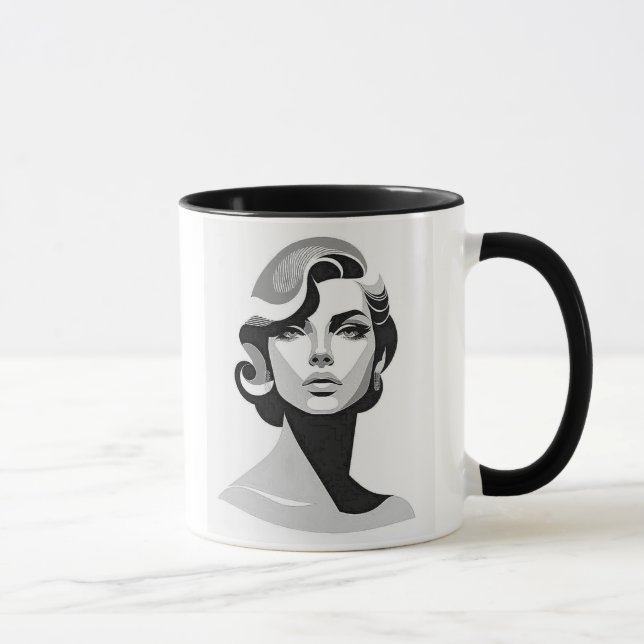Caneca L'élégance sculpturale d’un visage intemporel. (Direita)
