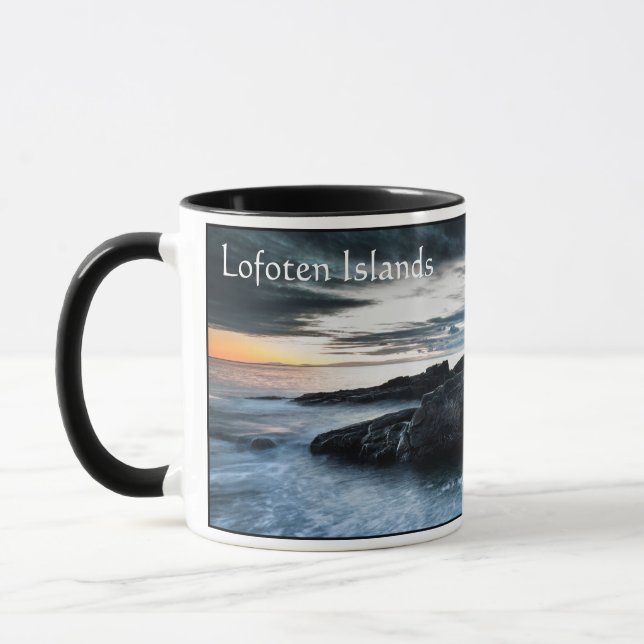 Caneca Lembrança das Ilhas Lofoten Noruega (Esquerda)