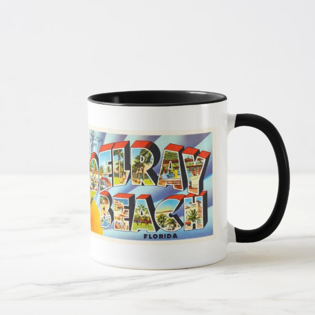 Caneca Lembrança das viagens vintage de Delray Beach (Direita)