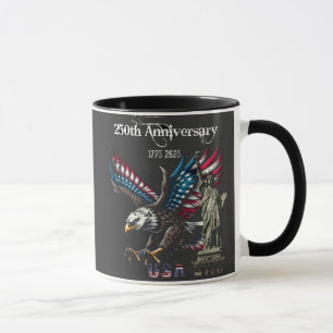 Caneca Lembrança de Aniversário EUA 250º