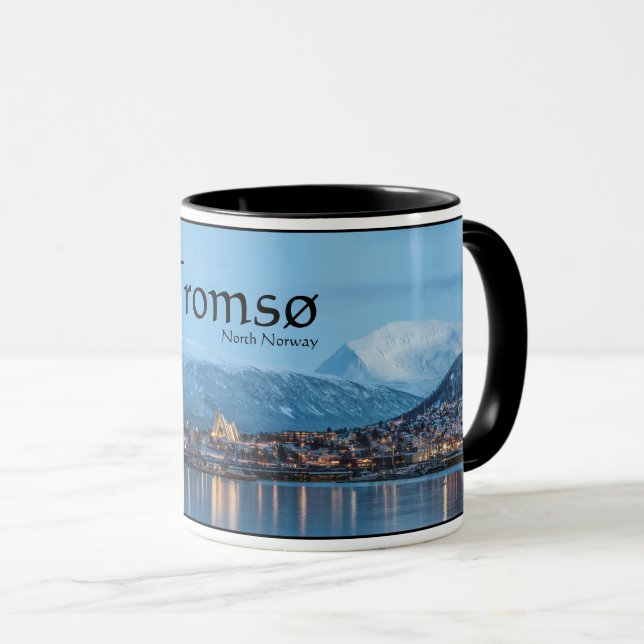 Caneca Lembrança de Tromsø Noruega (Frente Esquerda)