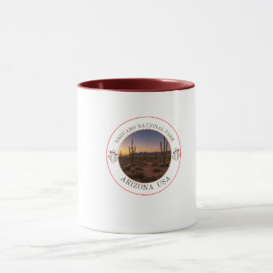 Caneca Lembrança do pôr do sol no deserto do Parque Nacio