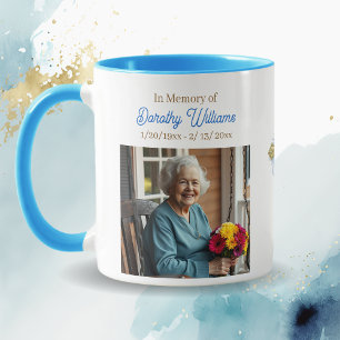 Caneca Lembrança Memorial Cruz Dourada e Flores