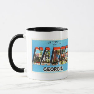 Caneca Lembrança velha das viagens vintage de Macon