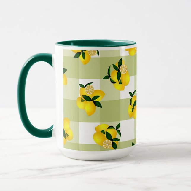 Caneca Lemon Chic Green Gingham (Esquerda)