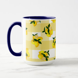 Caneca Lemon Chic Yellow Gingham