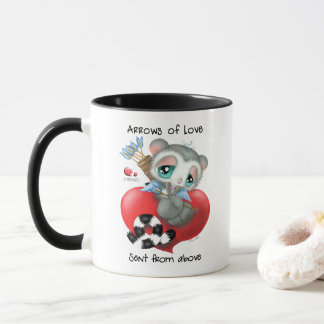 Caneca Lêmure fofinho segurando flechas de amor - gole de