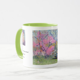 Caneca Lendo Sua Carta Redbuds / Artista Larry Lerew