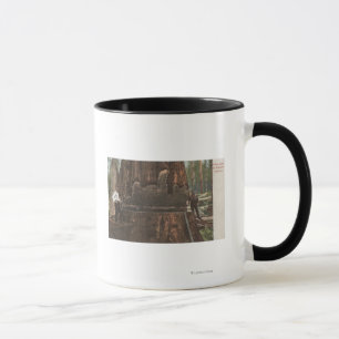 Caneca Lenhador que reduzem uma árvore da sequóia