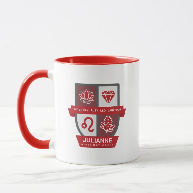 Caneca Leo Birthday Crest™ for July 23-31 Mug (Esquerda)