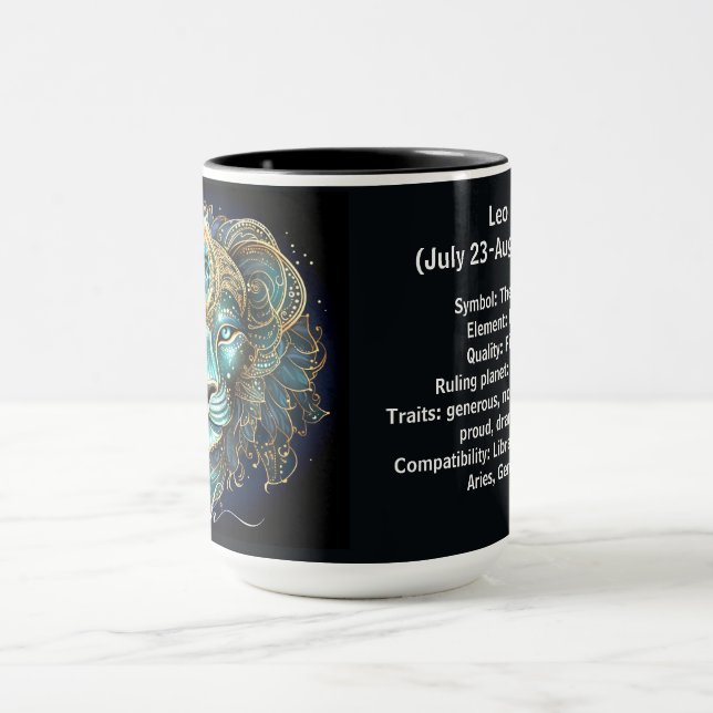 Caneca Leo Zodiac Art for July 23–August 22 (Centro)