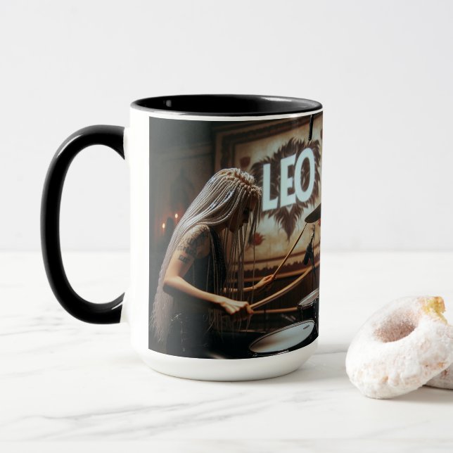 Caneca Leo Zodiac Musical Drums (Com Donut)