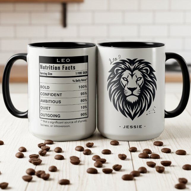 Caneca Leo Zodiac Sign Astrology Nutrition Facts (Leo Zodiac Sign Astrology Nutrition Facts Mug
)