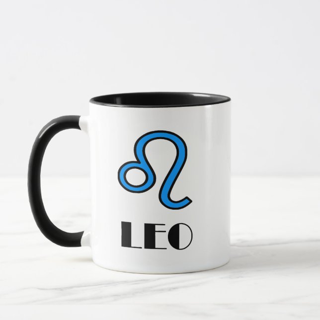 Caneca Leo Zodiac - Símbolo de Mug em Azul (Esquerda)