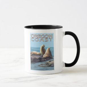 Caneca Leões de mar da costa de Oregon