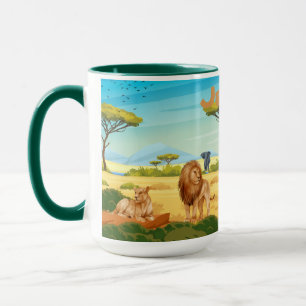 Caneca Leões Personalizados na Savana