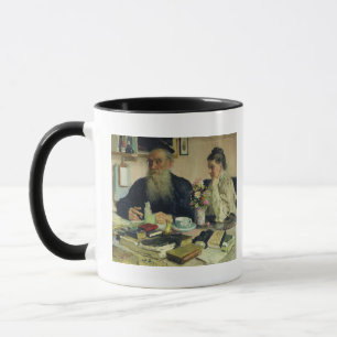 Caneca Léon Tolstói com sua esposa em Yasnaya Polyana