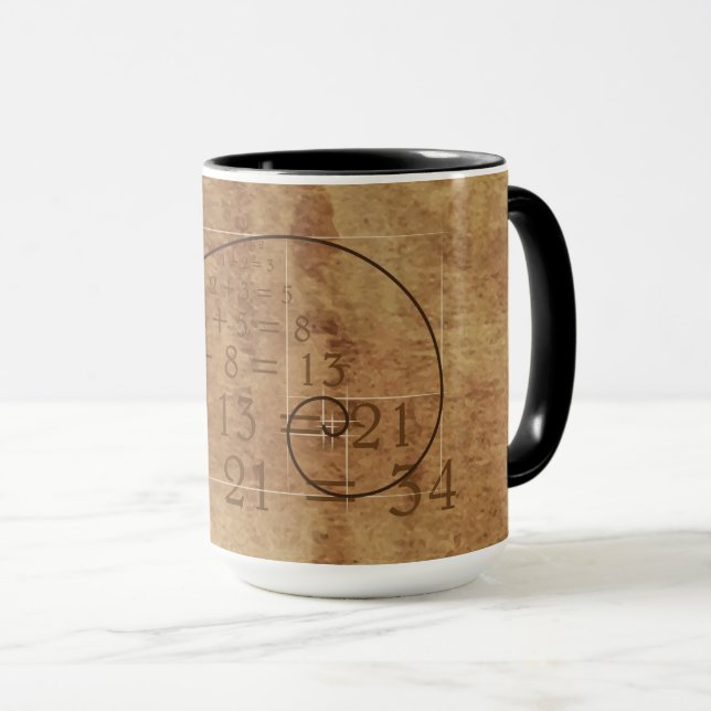 Caneca Leonardo da Vinci. Golden Ratio. De gulden snede (Frente Esquerda)