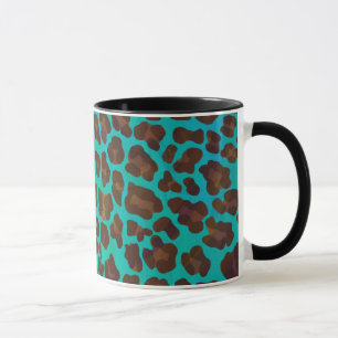 Caneca Leopard Brown e Teal Impressão