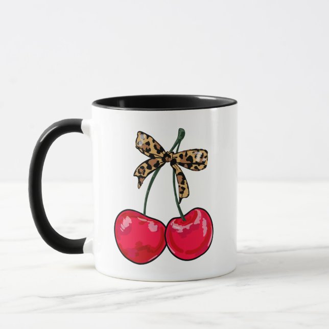 Caneca Leopard Coquette Arco Cherry Girly Lolita Mug (Esquerda)