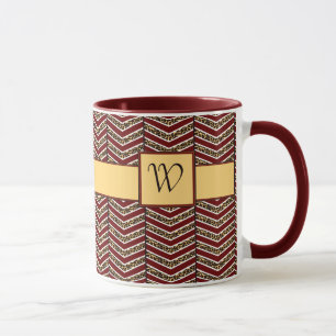 Caneca Leopard Print Chevron Mug