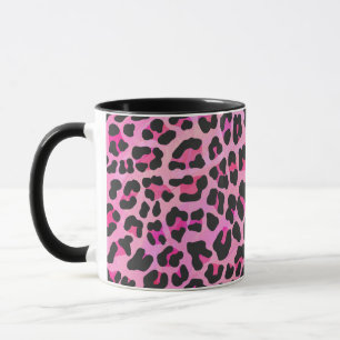 Caneca Leopardo, Impressão preto e rosa quente
