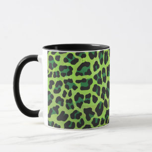 Caneca Leopardo Negro e Impressão Verde