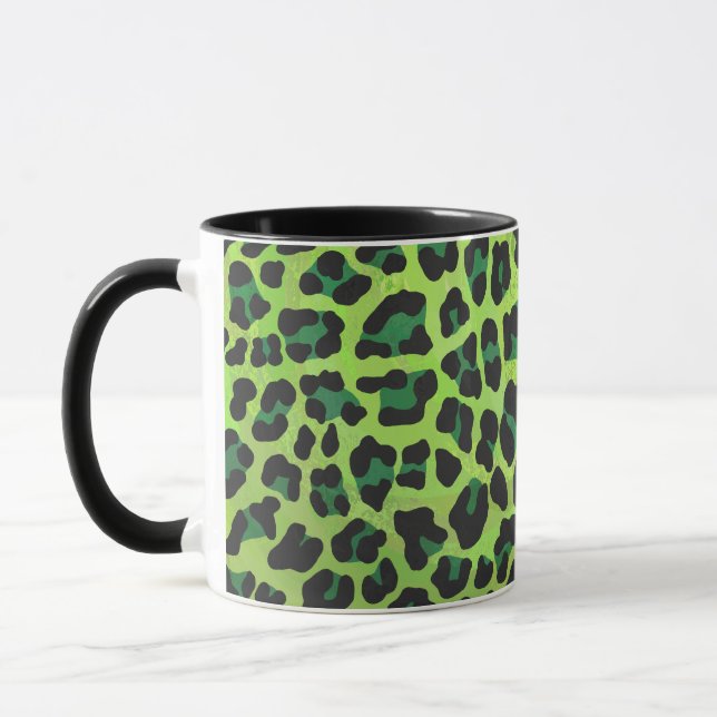 Caneca Leopardo Negro e Impressão Verde (Esquerda)