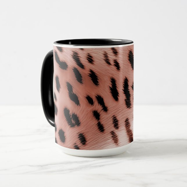 Caneca Leopardo-rosa rosa Blush (Frente Esquerda)