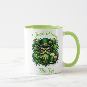 Caneca Leprechaun Bebendo Uma Cerveja Sapada