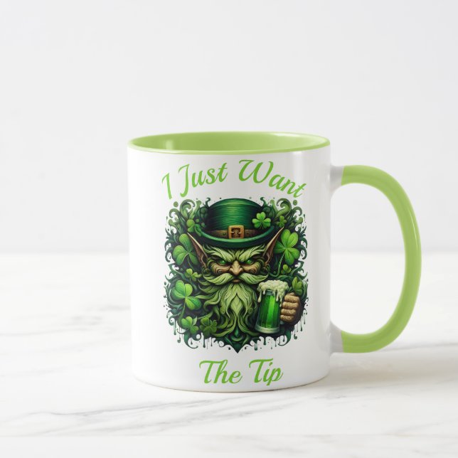 Caneca Leprechaun Bebendo Uma Cerveja Sapada (Direita)
